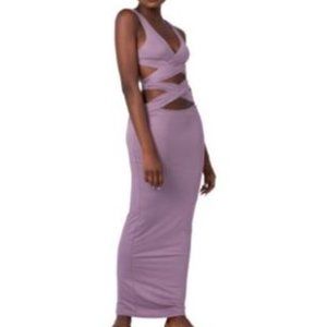 From Grayscale Crisscross-Waist Bodycon Dress Purple L New With Tags